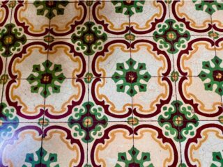 Maltese tiles on the floor. Maltese tiles on the floor.