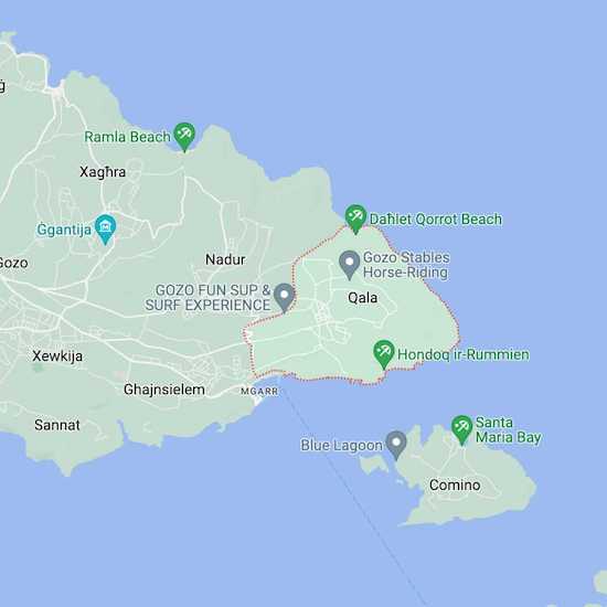 Map of Qala Gozo