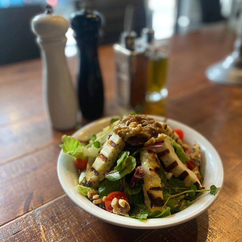Grilled Halloumi Salad for Lunch at Front