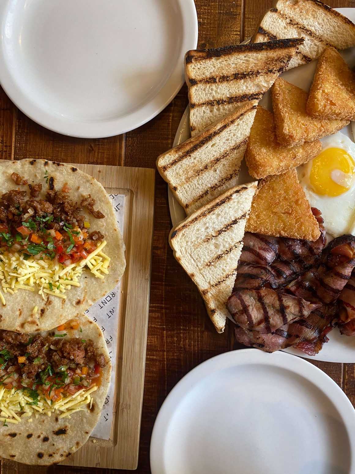 English Breakfast and Vegan Tacos