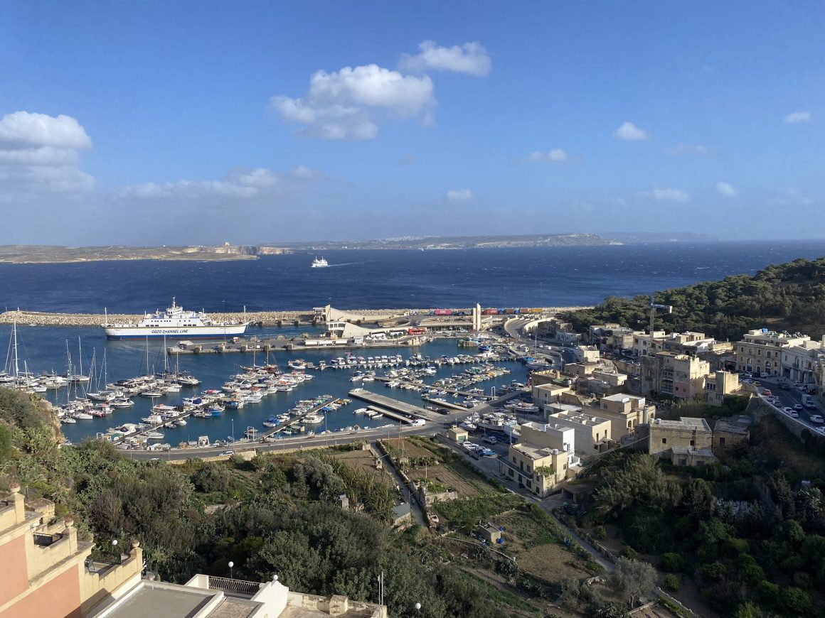 the view over Mgarr Harbour from Level Nine