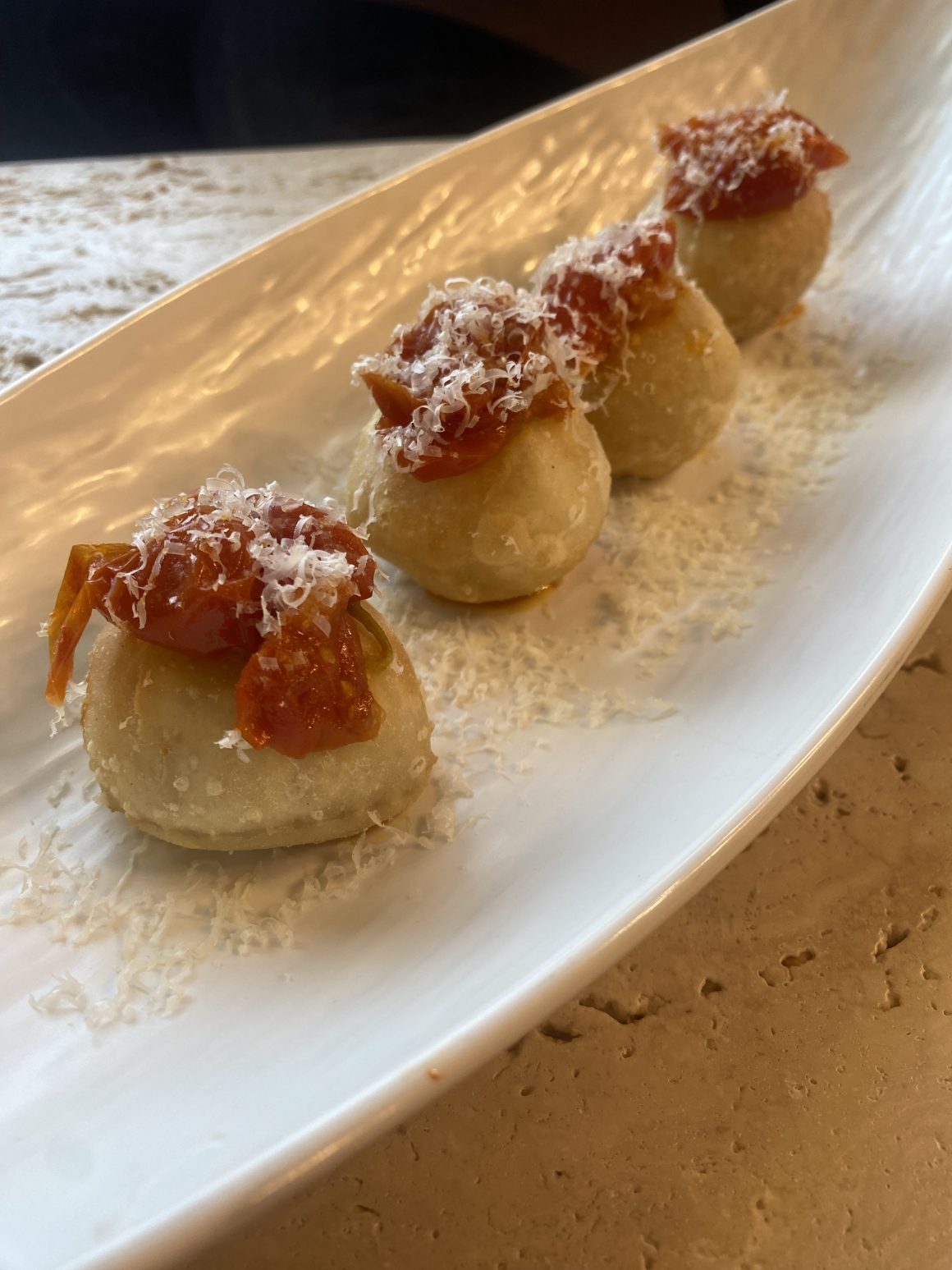 deep-fried ravioli filled with local Gbejna sheep cheese